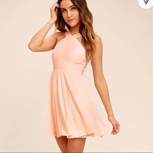 lulu’s peach high neck dress!